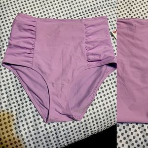 Arie Light Purple high waisted bathing suit bottom